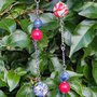 Collana perle di Caltagirone,sodalite blu e perle rosse 