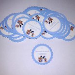 50 Bigliettini Per Bomboniera A Forma Di Fiore In Cartoncino - Personalizzabili Per Battesimo, Comunione, Matrimonio (Celeste) - 5