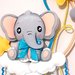 Fiocco nascita o decorazione cameretta con elefantino