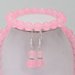 Parure collana bracciale e orecchini in autentico quarzo rosa da 8 mm pietre dure naturali chakra cristalloterapia