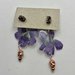 ORECCHINI PENDENTI con violetta vera e rame, orecchini viola, orecchini con fiori, fiori veri, orecchini floreali, orecchini leggeri