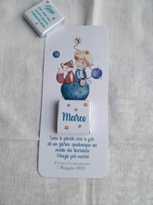 Segnaposto/segnalibro Piccolo Principe con cioccolatino personalizzato