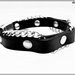 Bracciale in cuoio nero con rivetti e catena intrecciata colore argento, idea regalo - Italyhere