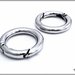 Moschettone anello, Ø 25 mm. colore argento - 2 pezzi