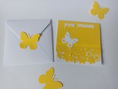 Invito tema farfalle in giallo 