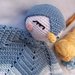 Doudou copertina per la nanna pinguino amigurumi all'uncinetto 