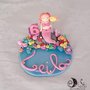 Cake topper compleanno bimba sirenetta e fondale marino con nome 