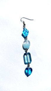 Pendenti con perle di vetro di Boemia azzurre