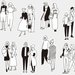 15 mixed black and white fashion girls sticker, Stickers, Scrapbooking, Junk journal, Diary planner stickers