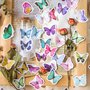 20 mixed butterfly flower language stickers, Stickers, Scrapbooking, Diary planner decoration