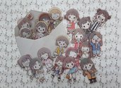 20 pieces mixed set cartoon fashion girl, Stickers, Scrapbooking, Diary planner decoration