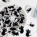 Little black cat stickers, Stickers, Animal stickers, Scrapbooking, Diary decoration stickers