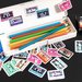 Retro colorful tape decorative stickers, Stickers, Scrapbooking, Diary planner embellishments