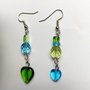Orecchini perle di Boemia verde e azzurro 