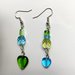 Orecchini perle di Boemia verde e azzurro 