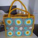 Borsa a uncinetto estiva granny girasole