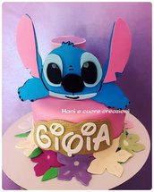 Torta scenografica Stitch  formato piccolo Personalizzata
