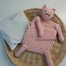 Doudou gattino con piccolo cuscino per la nanna con fiori di camomilla o lavanda
