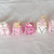 Cake topper cubi con orsetti in scala di rosa cake topper per bimba personalizzabile - 7 cubi 7 lettere -