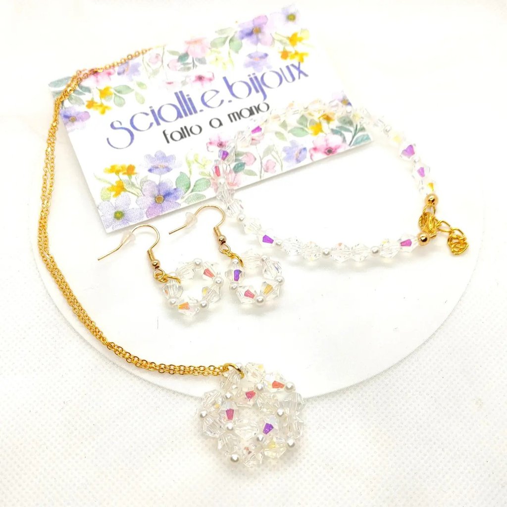Tata Gisèle Parure con Collana Fantasia e Orecchini Pendenti Assortiti