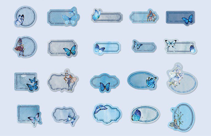 24 mixed pack Butterfly and fairy labels sticker, Stickers, Labels ...