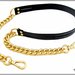 Tracolla per borsa lunga cm. 130 - doppio cuoio fiorentino - colore a scelta, catena e moschettoni oro