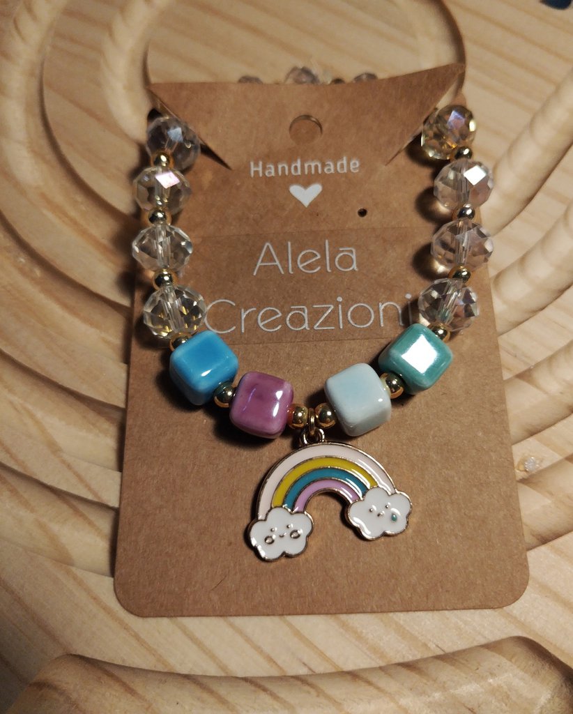 KELITCH Bracciali Stretch Con Charm Arcobaleno Bracciali Con Perline Tila Bracciali Dell 655989