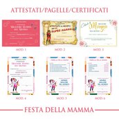 Attestati, pagelle e certificati Festa della Mamma