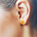 orecchini arancioni, orecchini lobo arancione, orecchini con perline, orecchini quadrifoglio, orecchini piccoli, orecchini anne