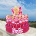 Torta scenografica glitter chupa chups Barbie festa personalizzata