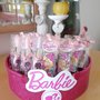 Vassoio torta box contenitore cesta personalizzato regalini bomboniere Barbie festa