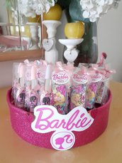 Torta scenografica glitter chupa chups Barbie festa personalizzata