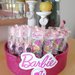 Vassoio torta box contenitore cesta personalizzato regalini bomboniere Barbie festa