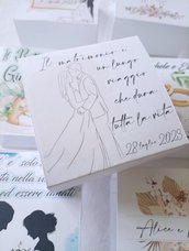 Scatolina porta confetti con grafica interamente personalizzabile personalizzato matrimonio nozze