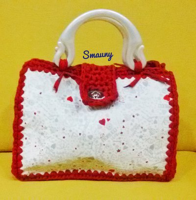 Borsa Pipoca a cuori e fettuccia rossa - Donna - Borse - di Smauny