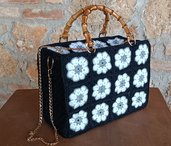 Bag a mano,bauletto maxi african flower 