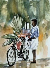 Andando al lavoro in bicicletta, India