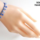 M1- Bracciale Margherita in Fiordaliso, blu e celeste - WBB05