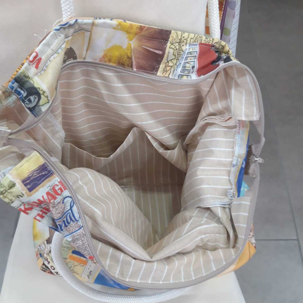 Varzi Borsa Mare In Tela - Modello Beach Life 1956, Perfetta Per Spiaggia, Surf E Giornate All'Aperto - Foto 6