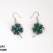 Orecchini pendenti quadrifoglio in verde smeraldo - WCE15