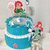 Torta scenografica compleanno battesimo sirena sirenetta glitter tema mare 