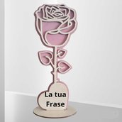 Idea regalo rosa con cuore con dedica personalizzabile mamma maestre san valentino