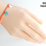 M1- Bracciale Cuore in arancione, bianco e turchese - WBB07