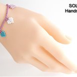  M1- Bracciale Cuore in Orchidea, turchese, orchidea chiara e bianco - WBB08