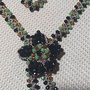 Collana uncinetto fiore di cristalli 