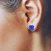 orecchini blu, orecchini lobo blu, orecchini con perline, orecchini quadrifoglio, orecchini piccoli, orecchini anne