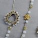 Bracciale e collana fatte ad uncinetto con pietre preziose e stelle in lega (serie "Bucaneve"💛)