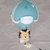 cake topper mongolfiera battesimo azzurra con leone personalizzabile