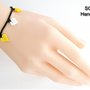 M1- Bracciale Cuore in Nero, giallo e bianco - WBB17