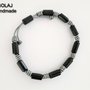 Bracciale Uomo in Cuoio titanio e Legno nero - MLB04